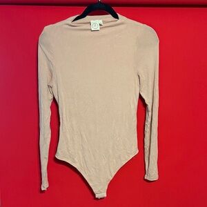 Long Sleeve Cream Bodysuit for Women